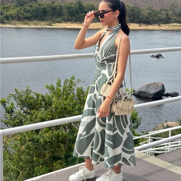 Zara NWT printed halter dress 2183/247 - Picture 11 of 11